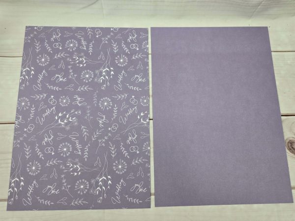 Designpapier Matt-Line -Blütenhochzeit- Lavendel DIN A4